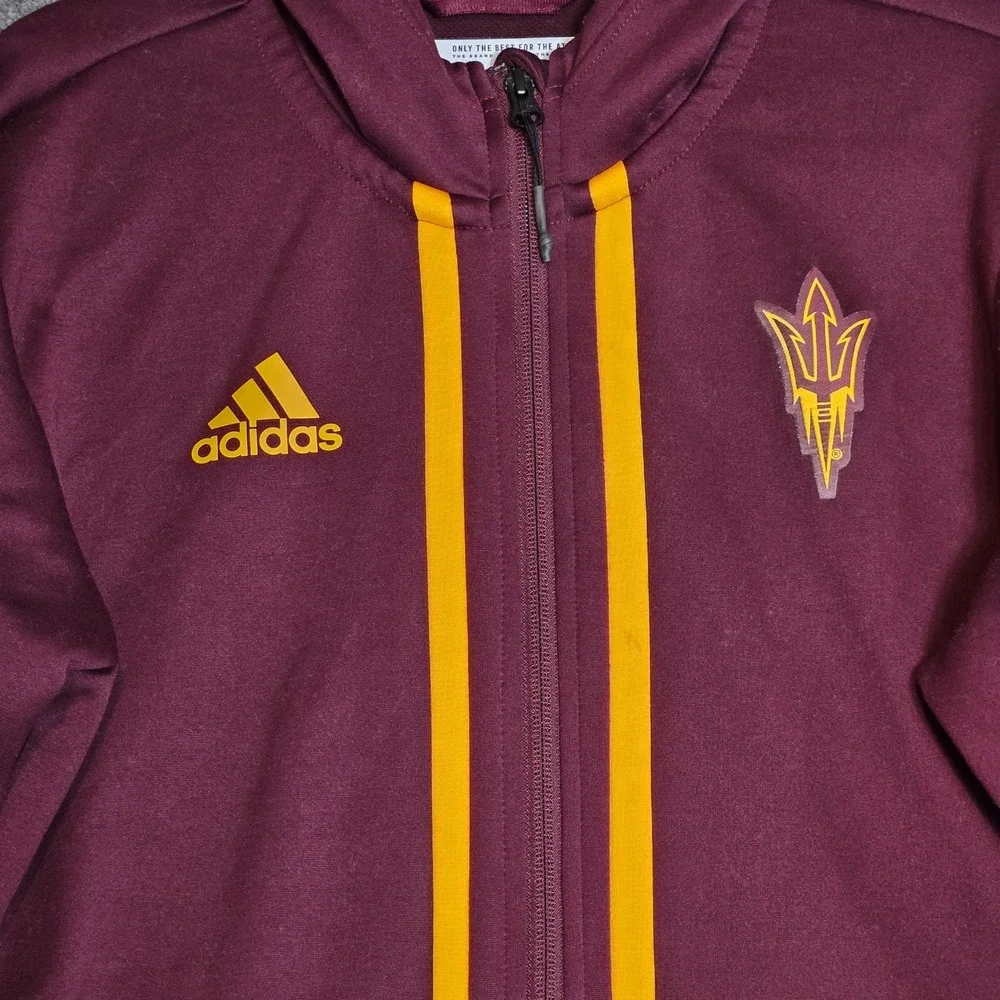 Adidas Arizona State ASU‎ Sun Devils Aeroready Team Full Zip Hoodie Sz Small